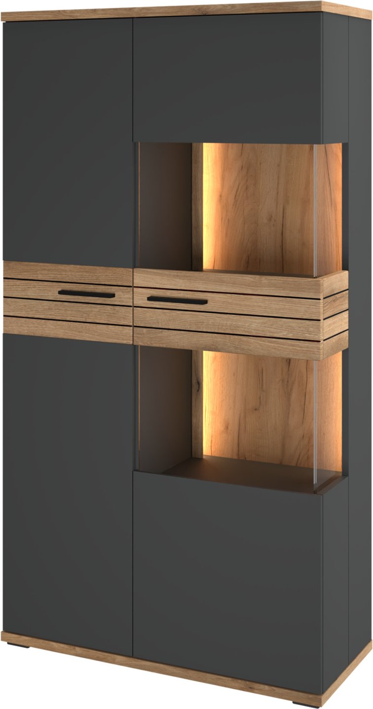 Set one by Musterring Highboard SET ONE QUINCY, Holznachbildung