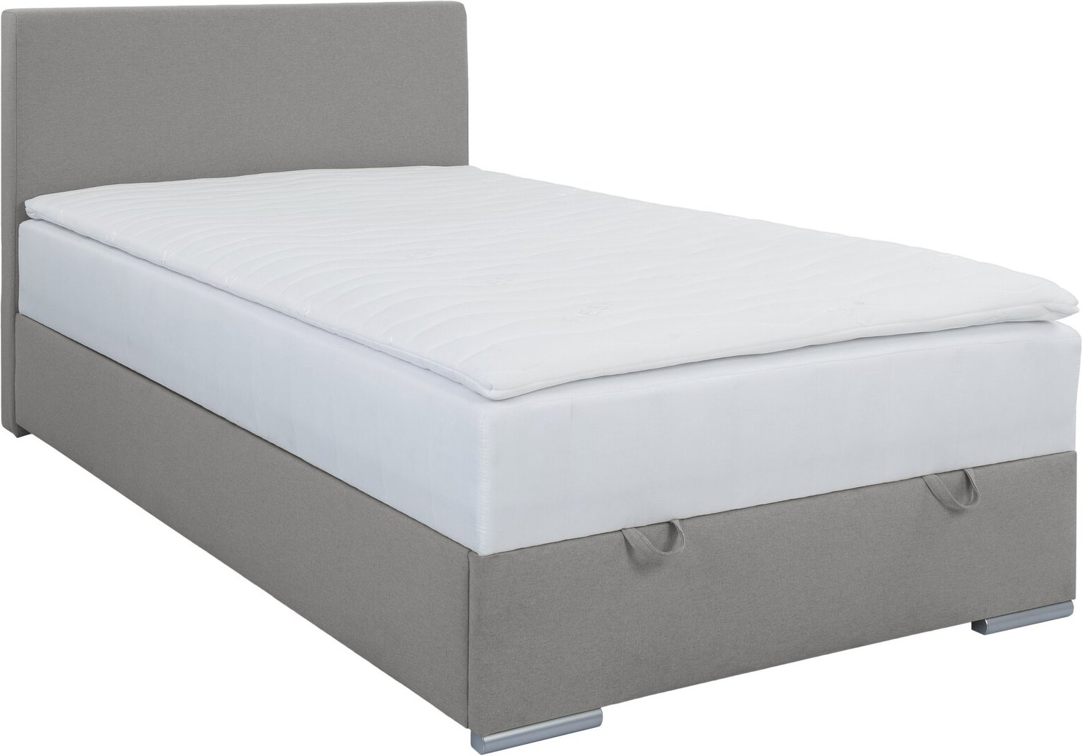 Thumbnail - Z2 Boxspringbett TOM, Hellgrau, Stoff