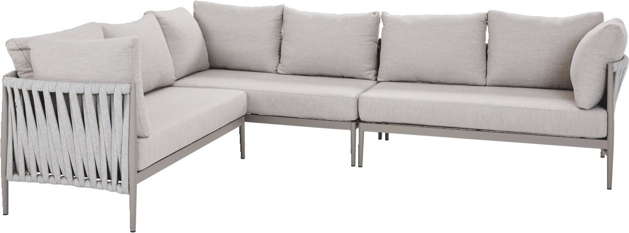 Amatio Loungegarnitur VENERONA, Hellgrau, Stoff