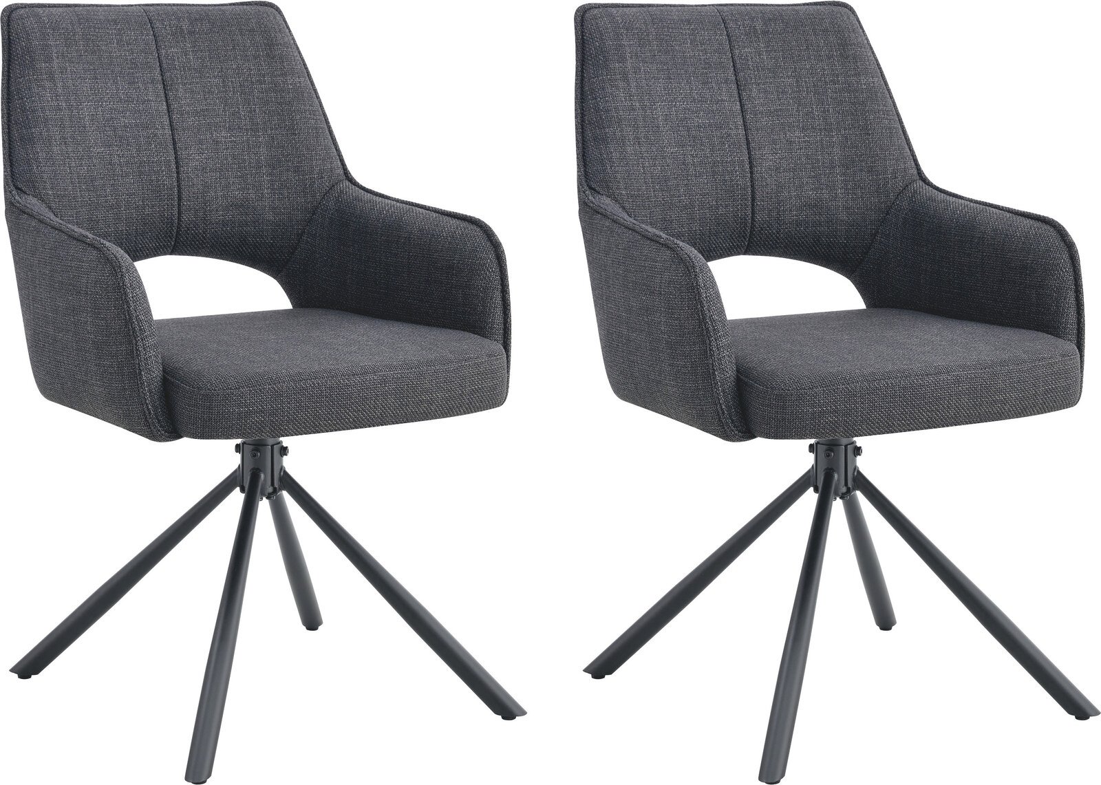 MID.YOU Drehstuhl 2er-Set JANA, Polyester