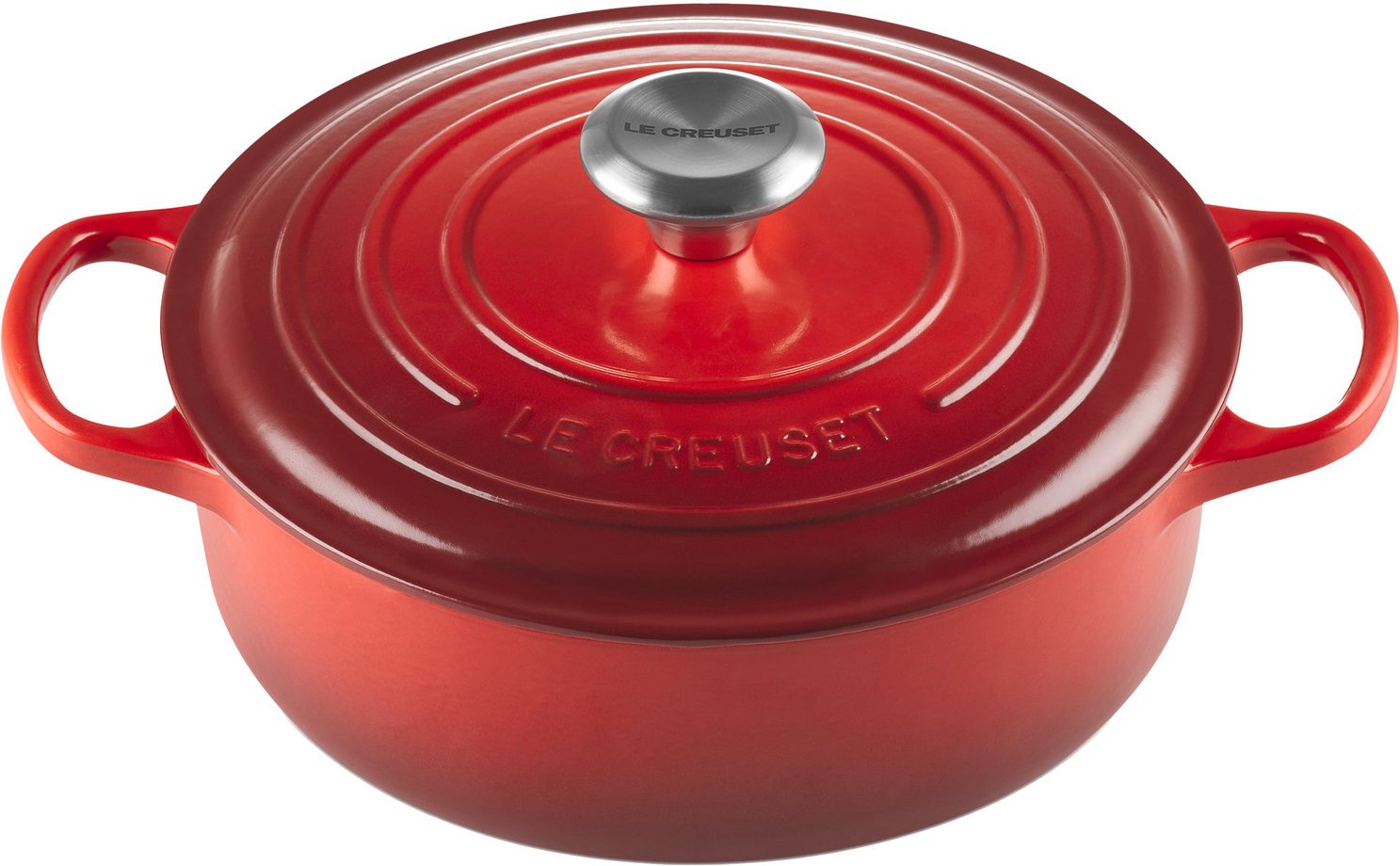 LE CREUSET Gourmet Bräter 24cm Kirschrot SIGNATURE, Eisen