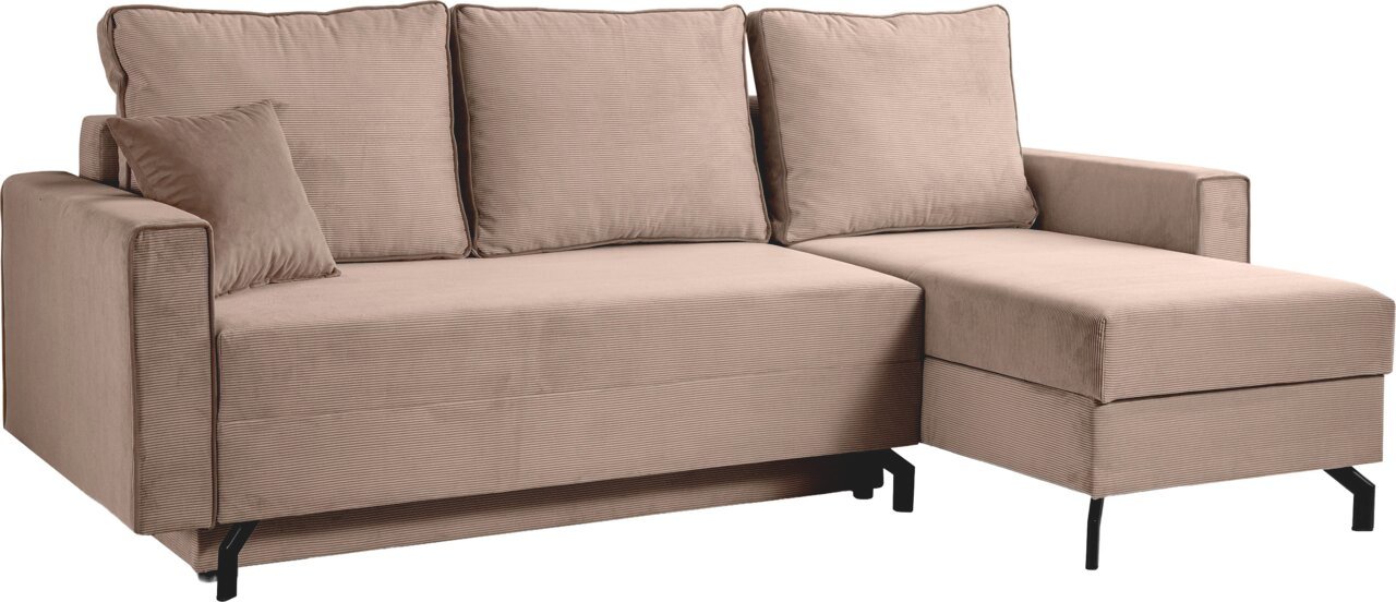 MID.YOU Schlafsofa L-Form rechts MARTI, old Rose, Polyester