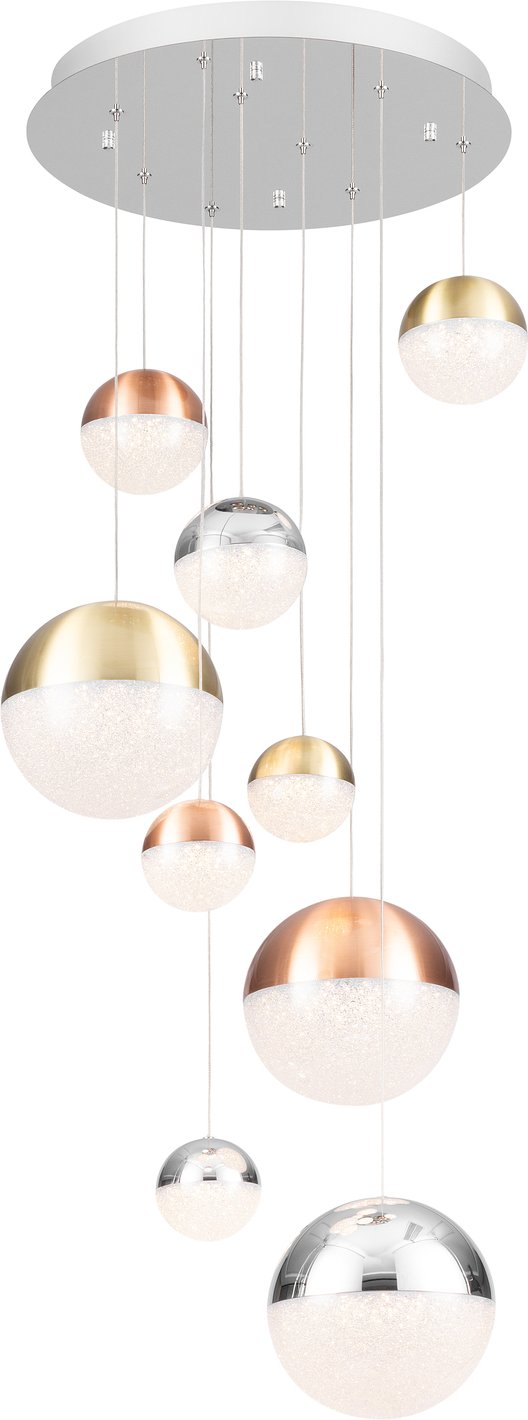 Dieter Knoll LED-Hängeleuchte, messing, Aluminium