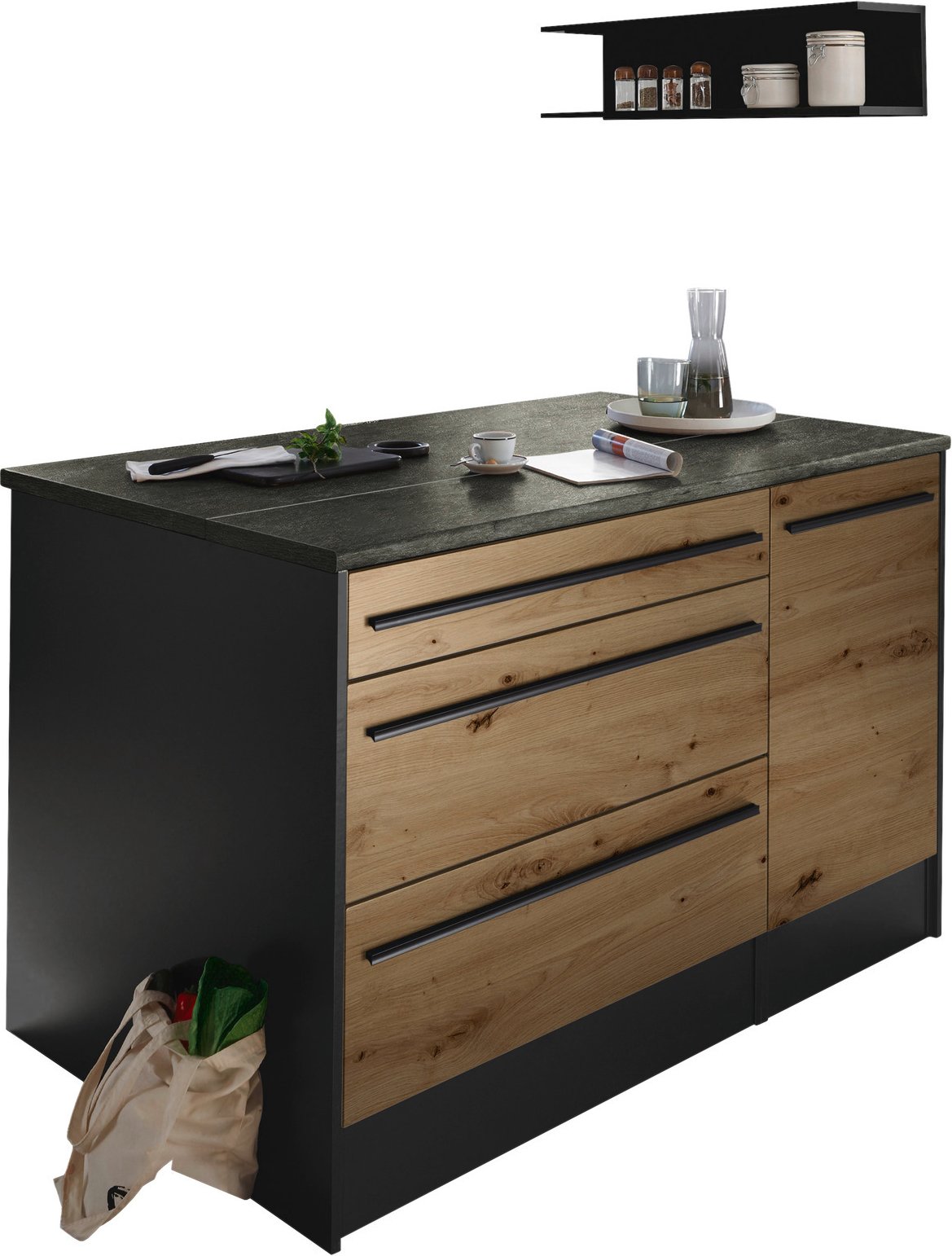 Smartkitchen Kücheninsel JAZZ, Holznachbildung