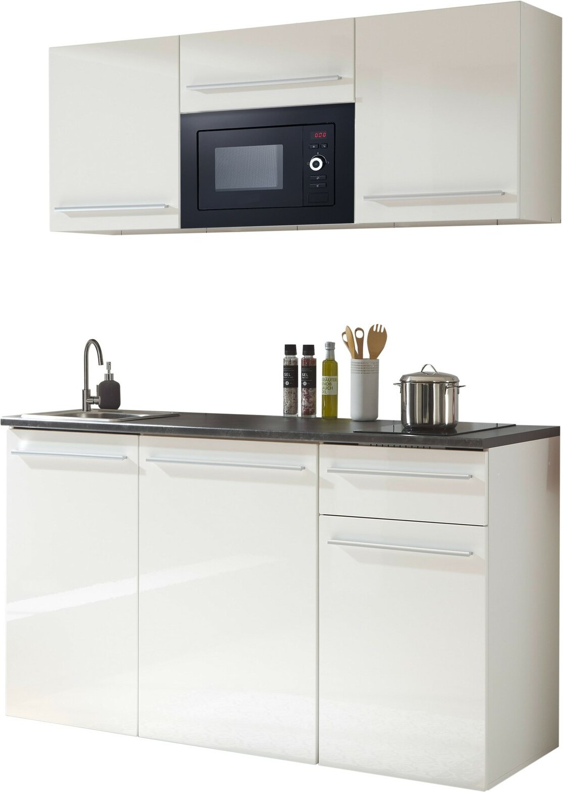 Yourkitchen Single-Küche 160 JAZZ, Holznachbildung