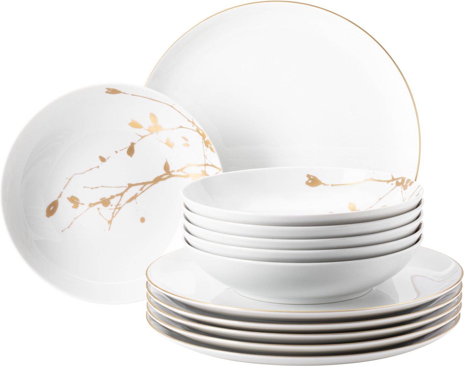 Seltmann Weiden Tafelservice 12-tlg. LIBERTY GOLDEN ROSE, Porzellan