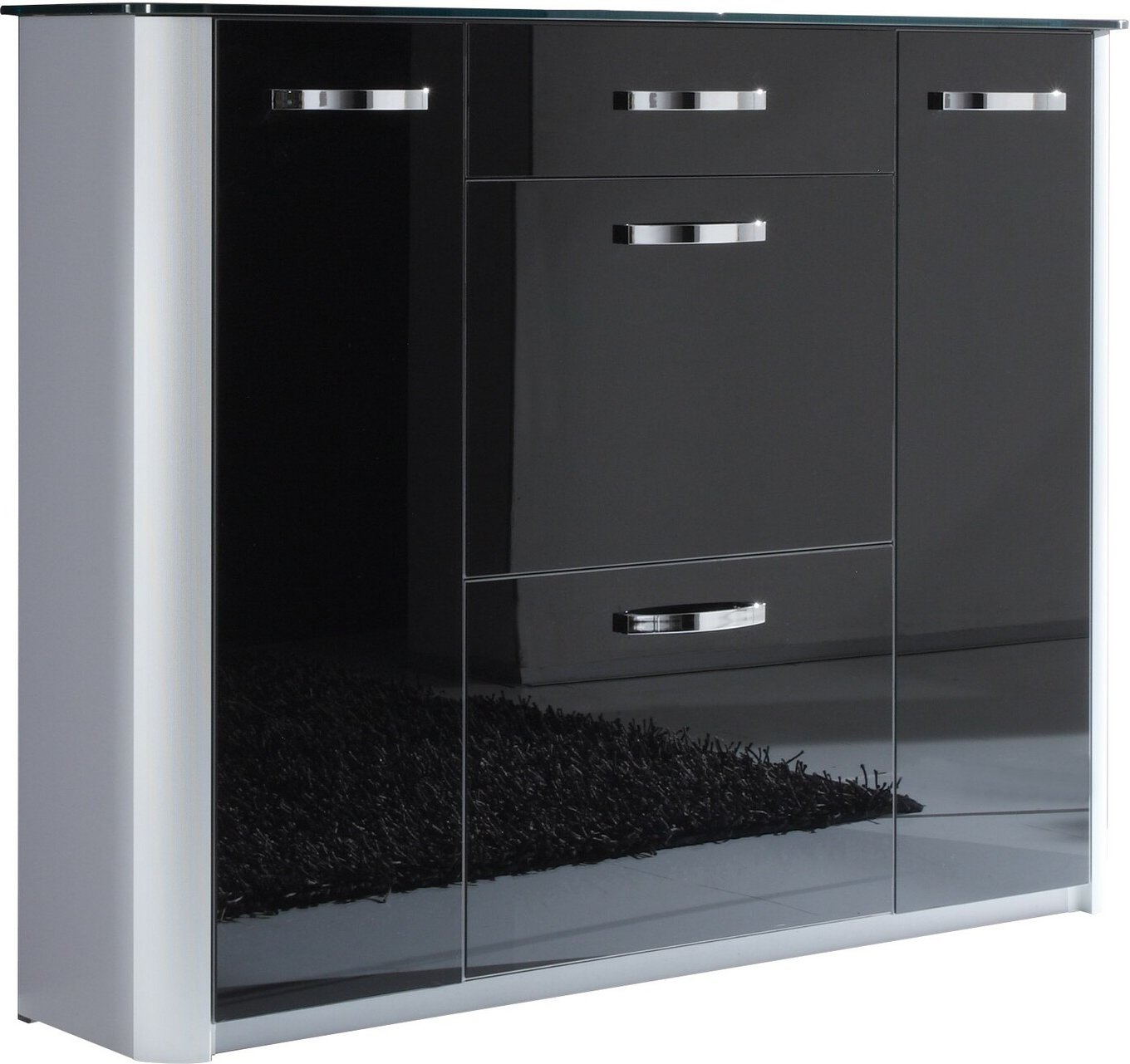 Moderano XL-Schuhschrank MILANO, Aluminium