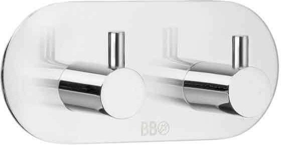 Beslagsboden Doppelhaken selbstklebend BK, Chrom