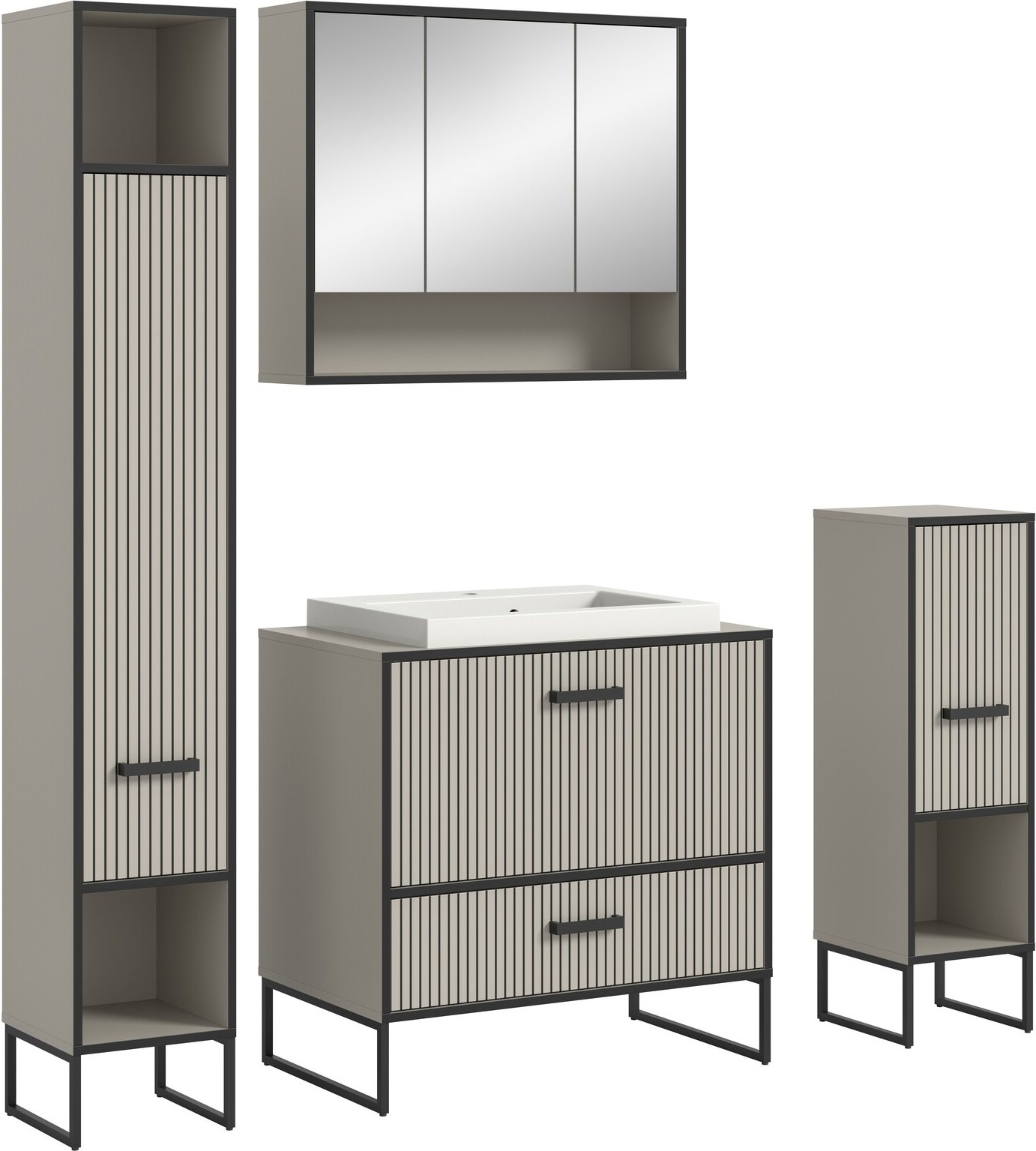 MID.YOU Badkombination BAGNO, Holznachbildung