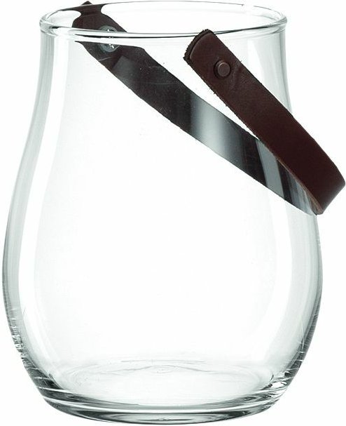 Leonardo Windlicht 22cm mit Lederhenkel, Glas