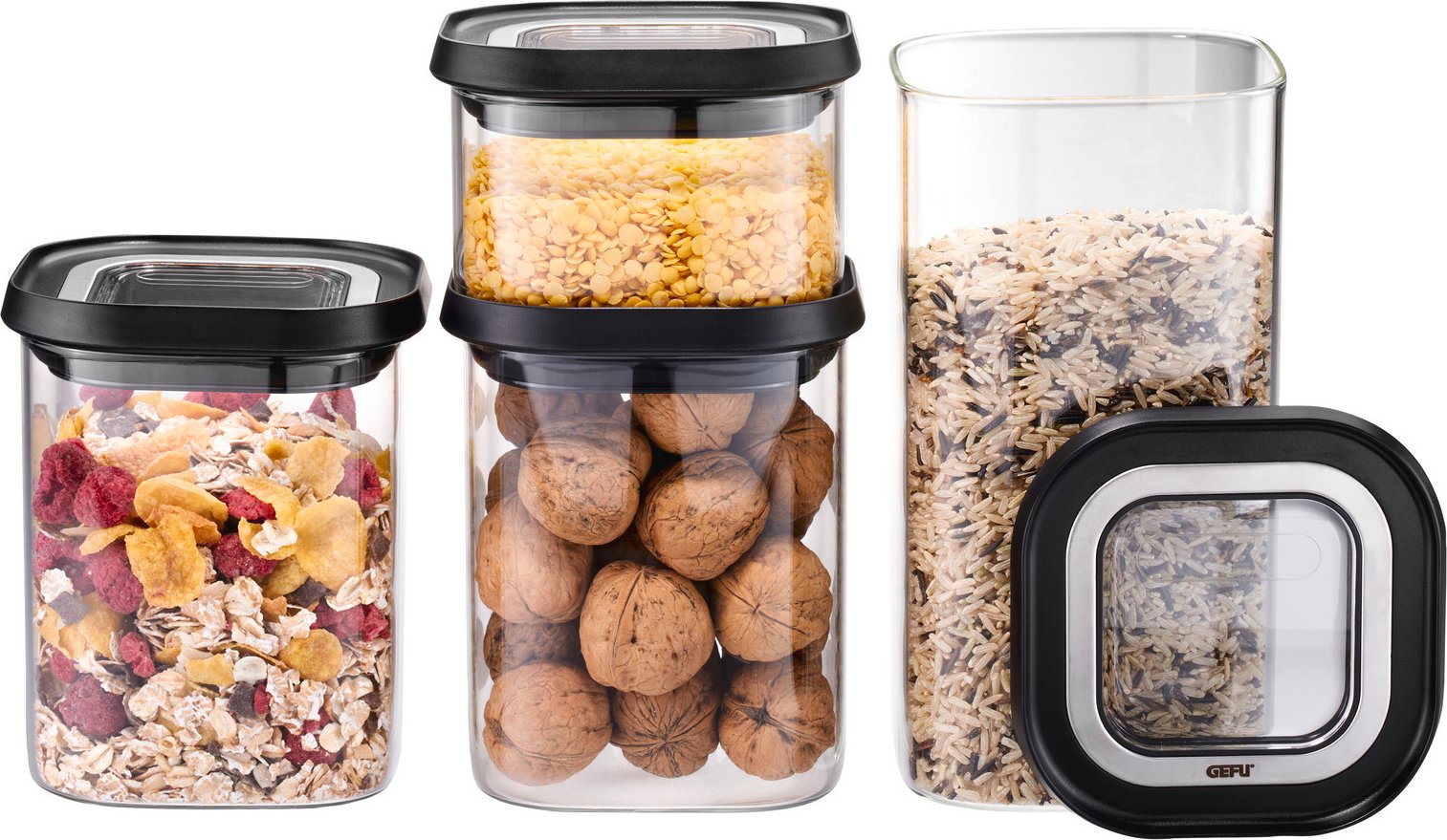 GEFU Vorratsdosen 4-tlg. PANTRY, Glas