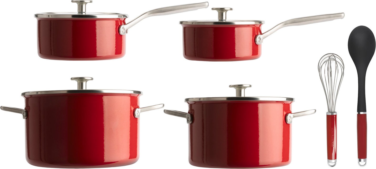 KitchenAid Topfset 6-tlg. EMPIRE ROT, Emaille