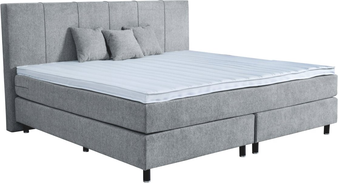 Moderano Boxspringbett MAXI, Hellgrau, Stoff