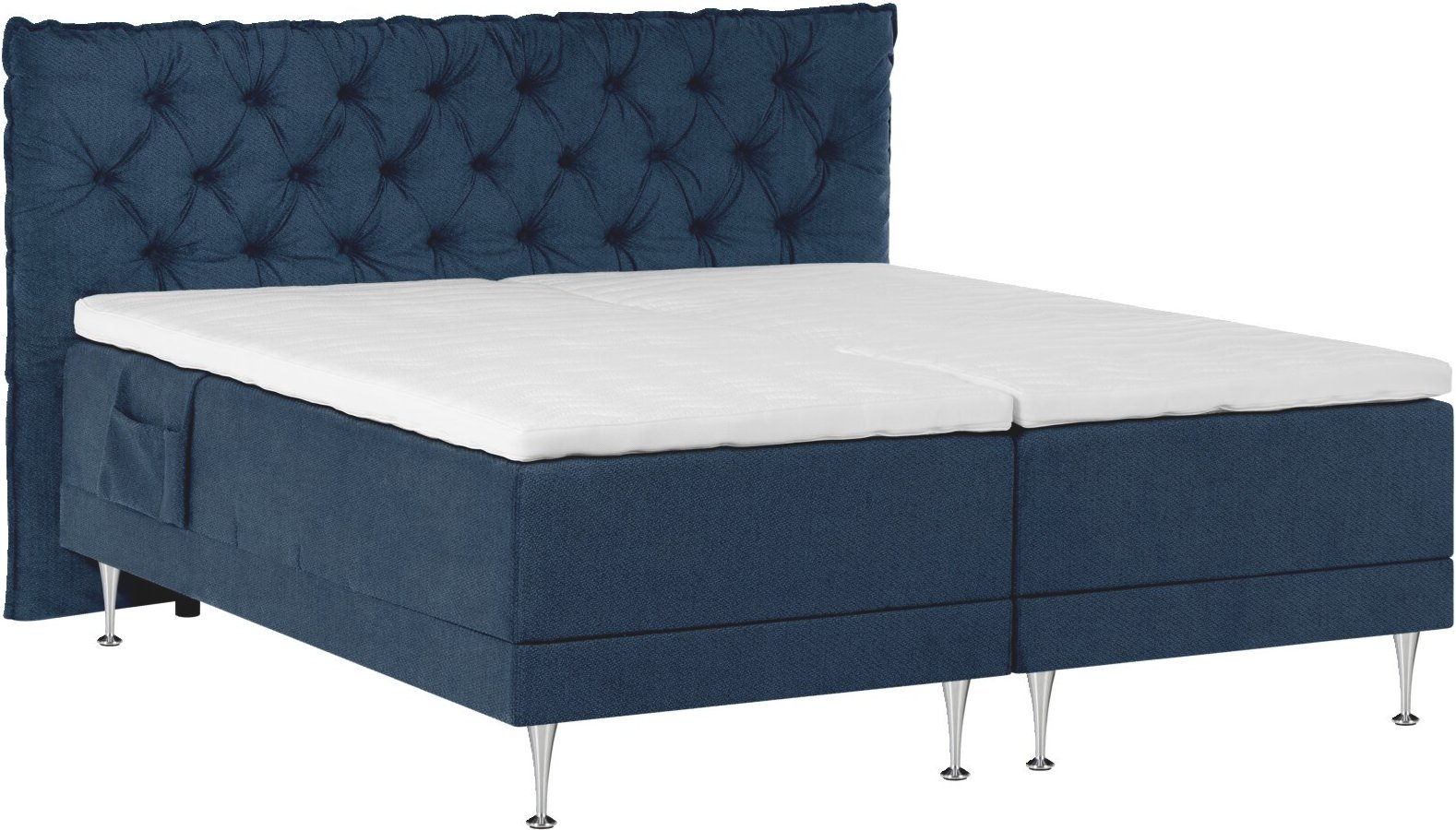 Welnova Boxspringbett MEMPHIS, blau, Stoff