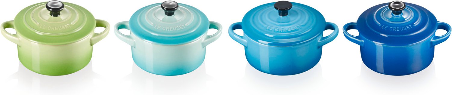 LE CREUSET Mini-Cocotte 4er-Set 10cm MEERESBRIESE, Steinzeug