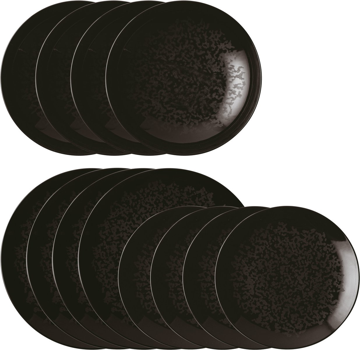 Arthur Krupp Tellerset Eclipse Night 12-tlg., Porzellan