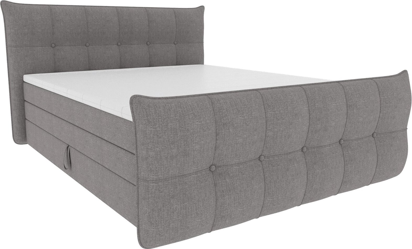 Z2 Boxspringbett LOFT V2, Hellgrau, Webstoff