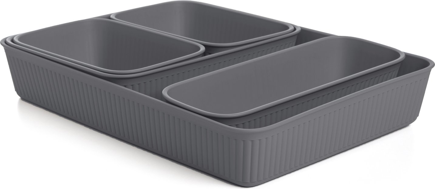 TATAY Aufbewahrungsboxen 5er Set BAOBAB, Polyproplyen