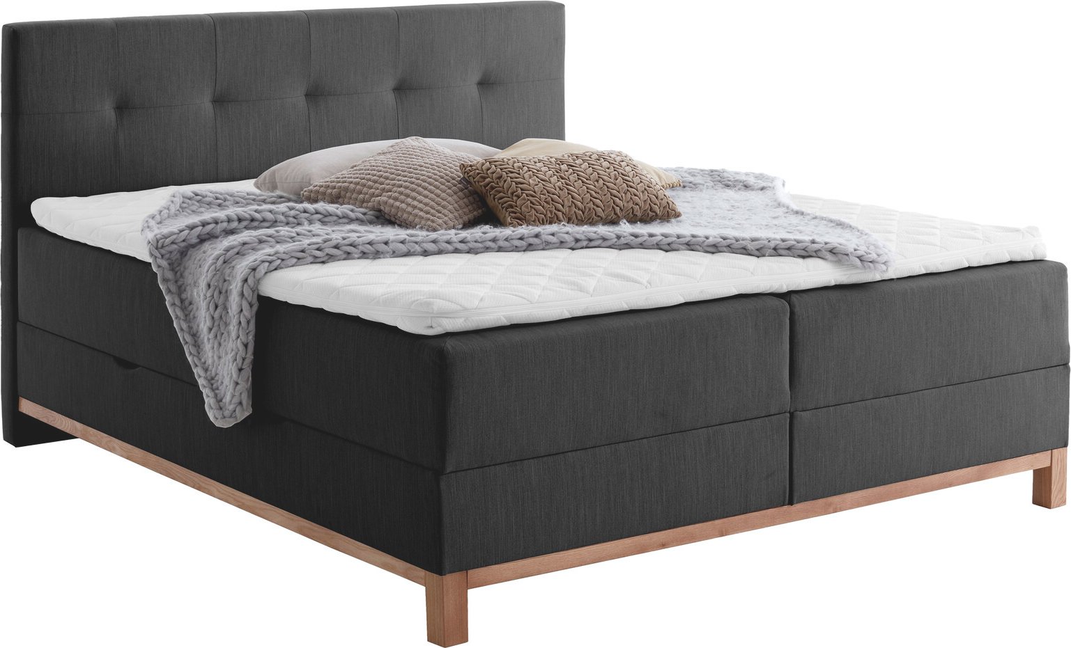 Livetastic Boxspringbett CATANIA, Stoff