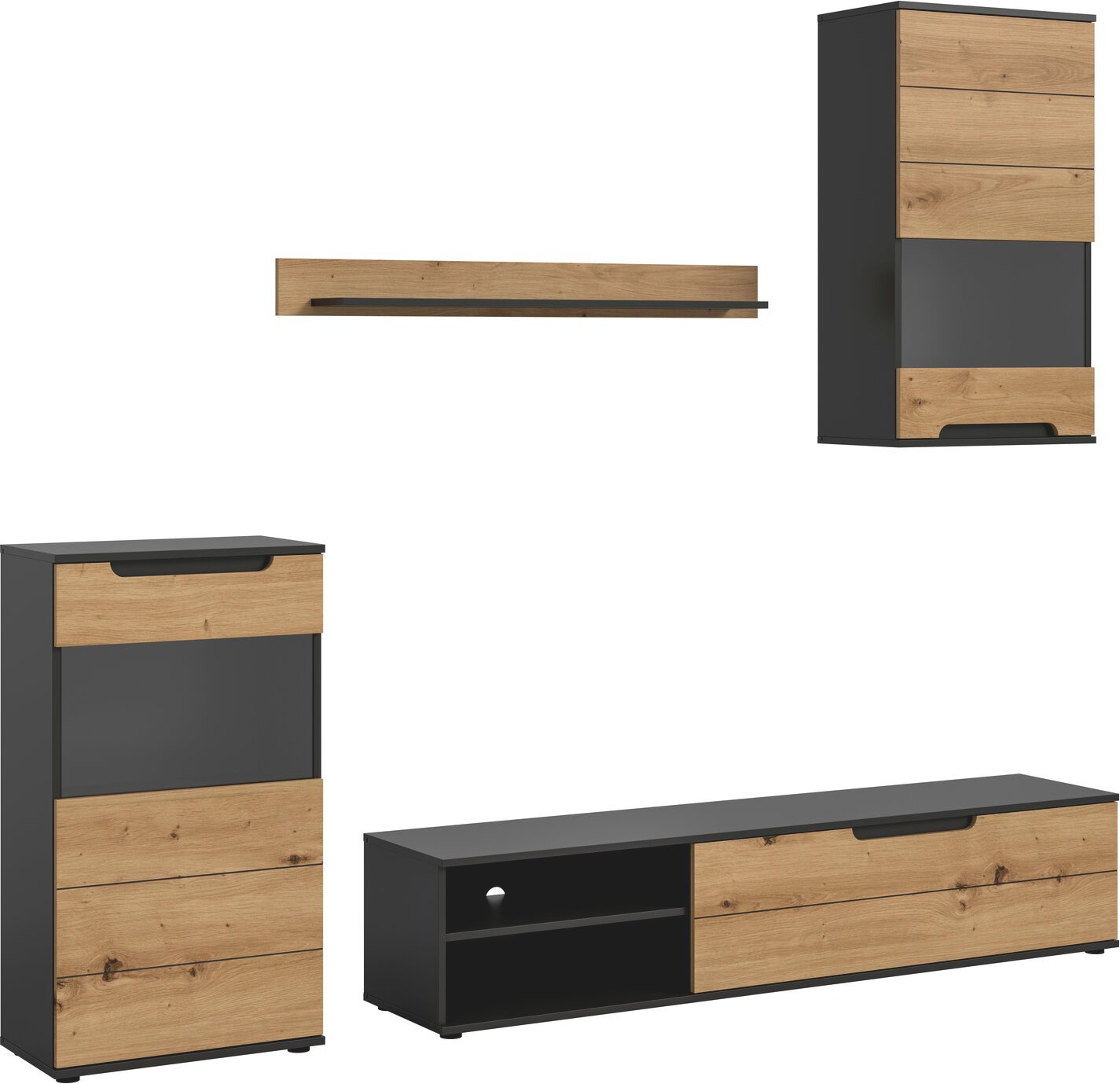 MID.YOU Wohnwand CAJAK, Holznachbildung