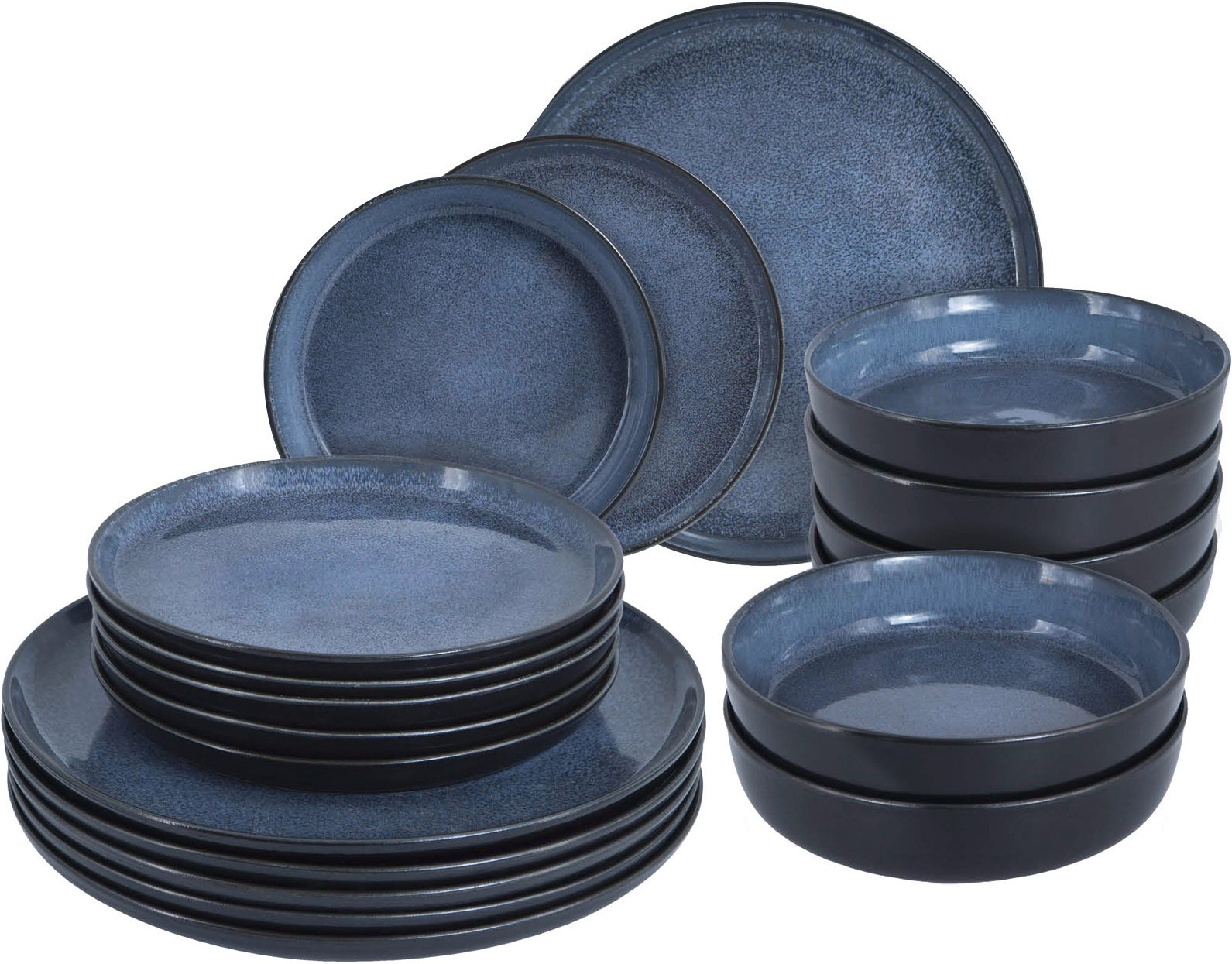 Moritz & Tellerset Vida Blau 18-tlg., Keramik