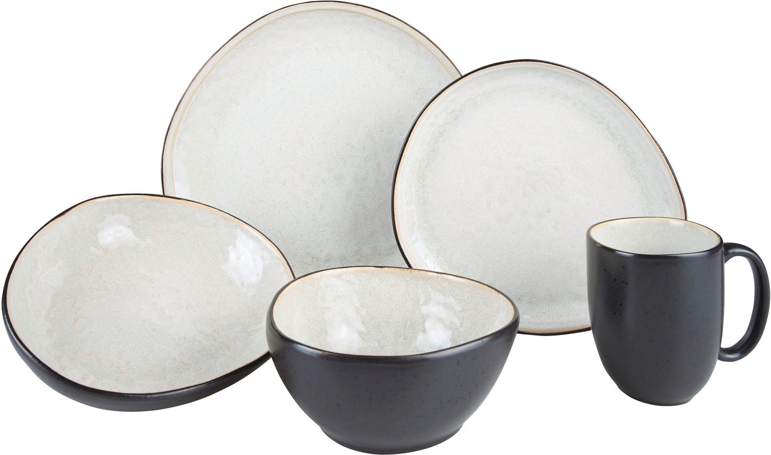 Novel Kombiservice SÖREN 10-teilig, grau, Steinzeug