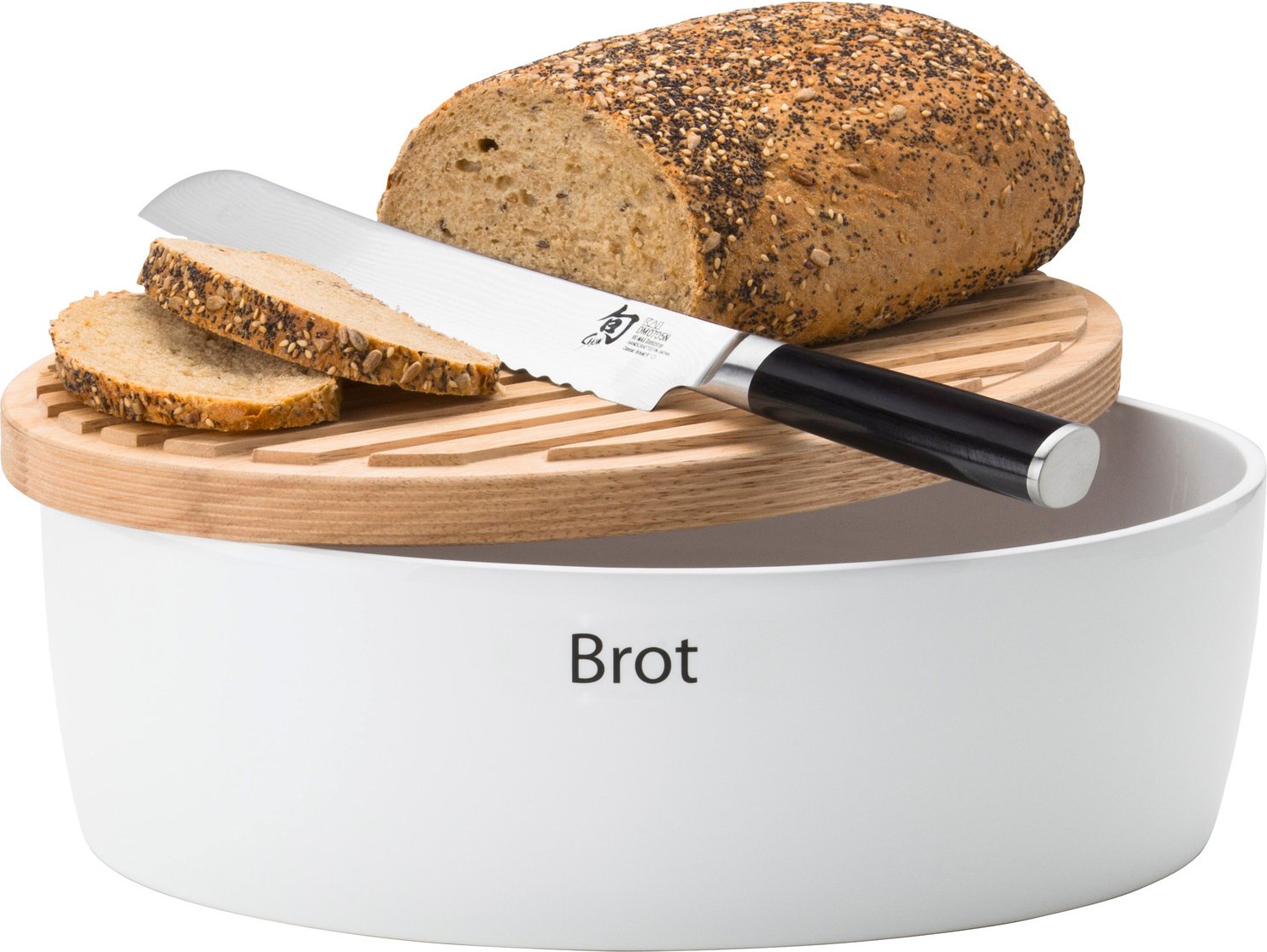 Continenta Brottopf oval mit Holz, Holz