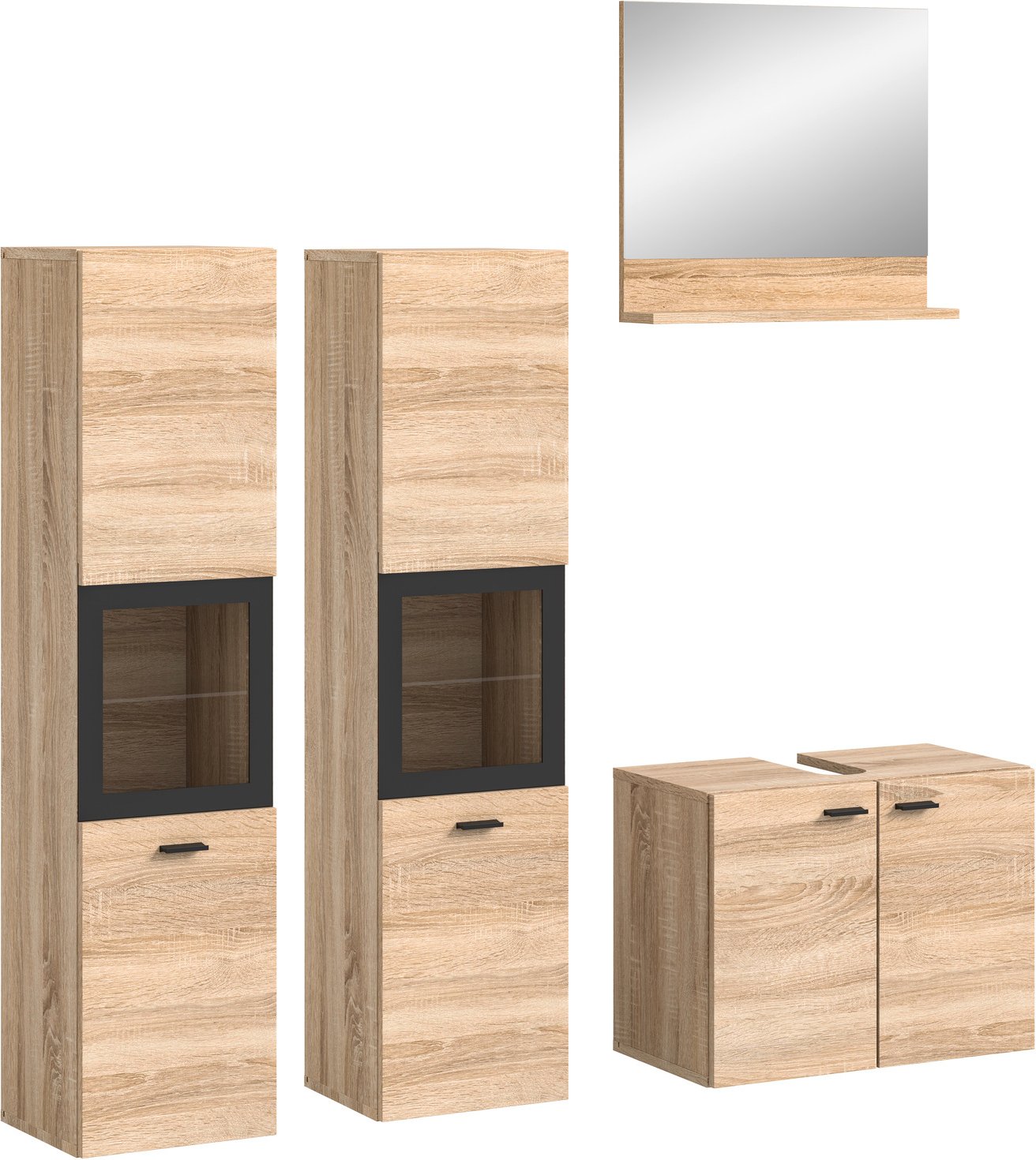 MID.YOU Badkombination BOSTON, Holznachbildung