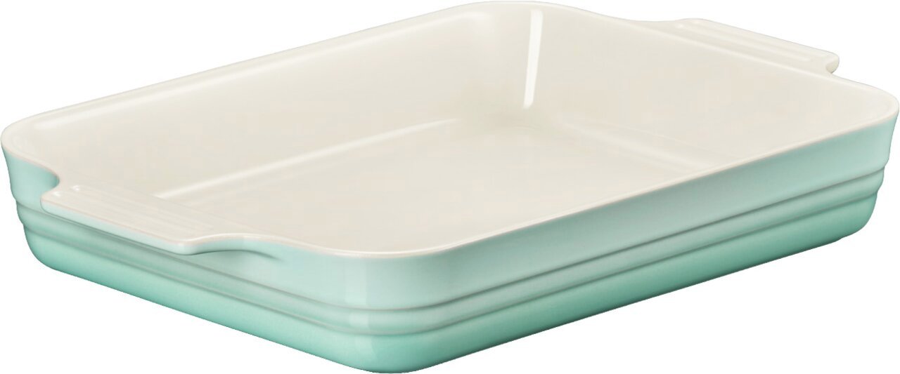 LE CREUSET Auflaufform rechteckig 32cm SAGE, grün-grau, Steingut