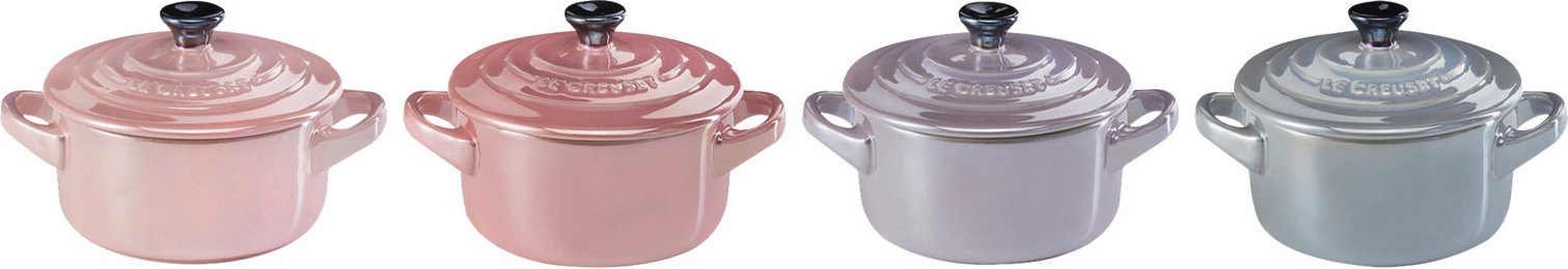 LE CREUSET Mini-Cocotte 4er-Set 10cm Metallics Rosé, Steinzeug