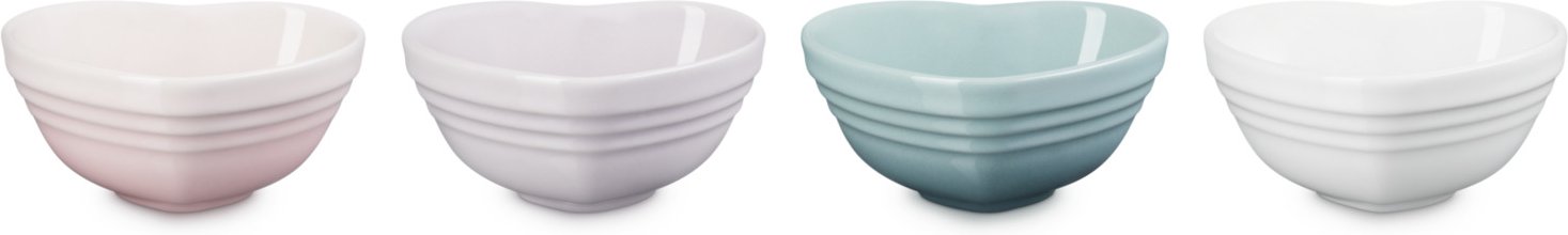 LE CREUSET Mini-Herzschälchen 4er Set HEART COLLECTION, Steinzeug