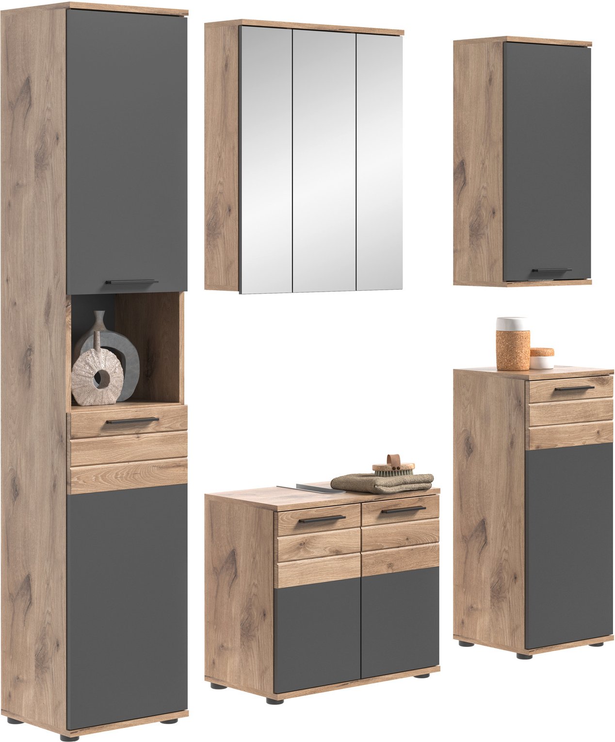 MID.YOU Badkombination MASON, Holznachbildung