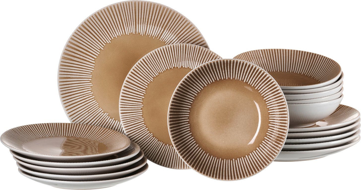 Ritzenhoff & Breker Tellerset 18-tlg. BANDA, Steingut