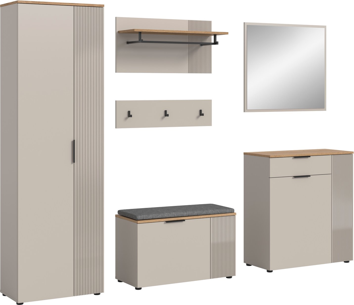 MID.YOU Garderobenkombination SLIDE, Holznachbildung