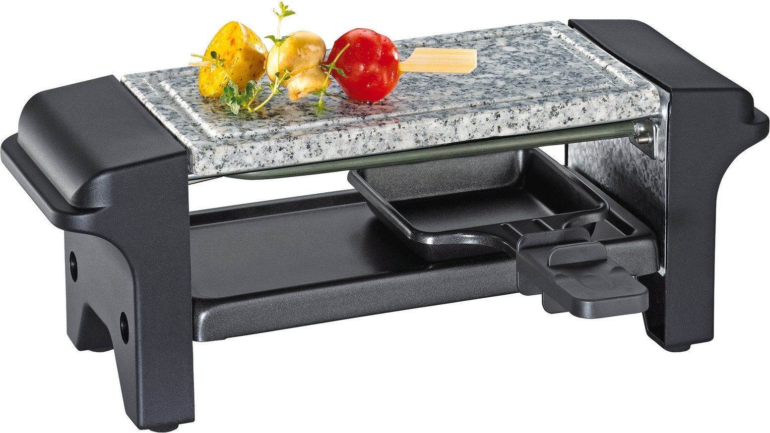 KÜCHENPROFI Raclette Twin schwarz HOT STONE DUO, Edelstahl