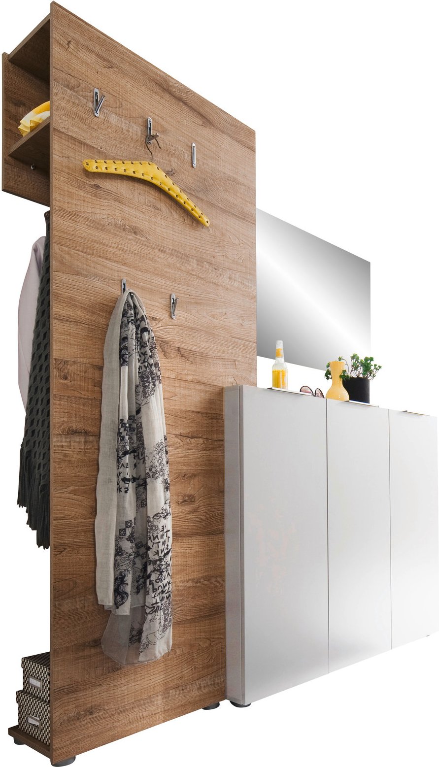 Carryhome Garderobenkombination 3er VICENZA, Holznachbildung