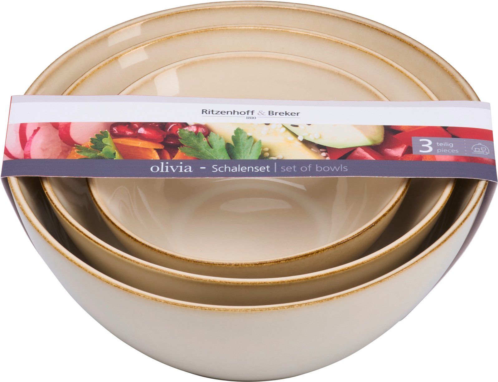Ritzenhoff & Breker Schalen-Set 3-tlg. OLIVIA, Steingut