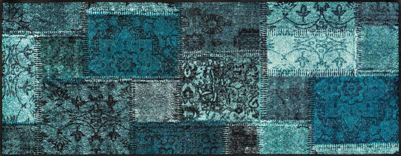 Kleen-Tex Fußmatte Vintage Patches türkis, Polyamid