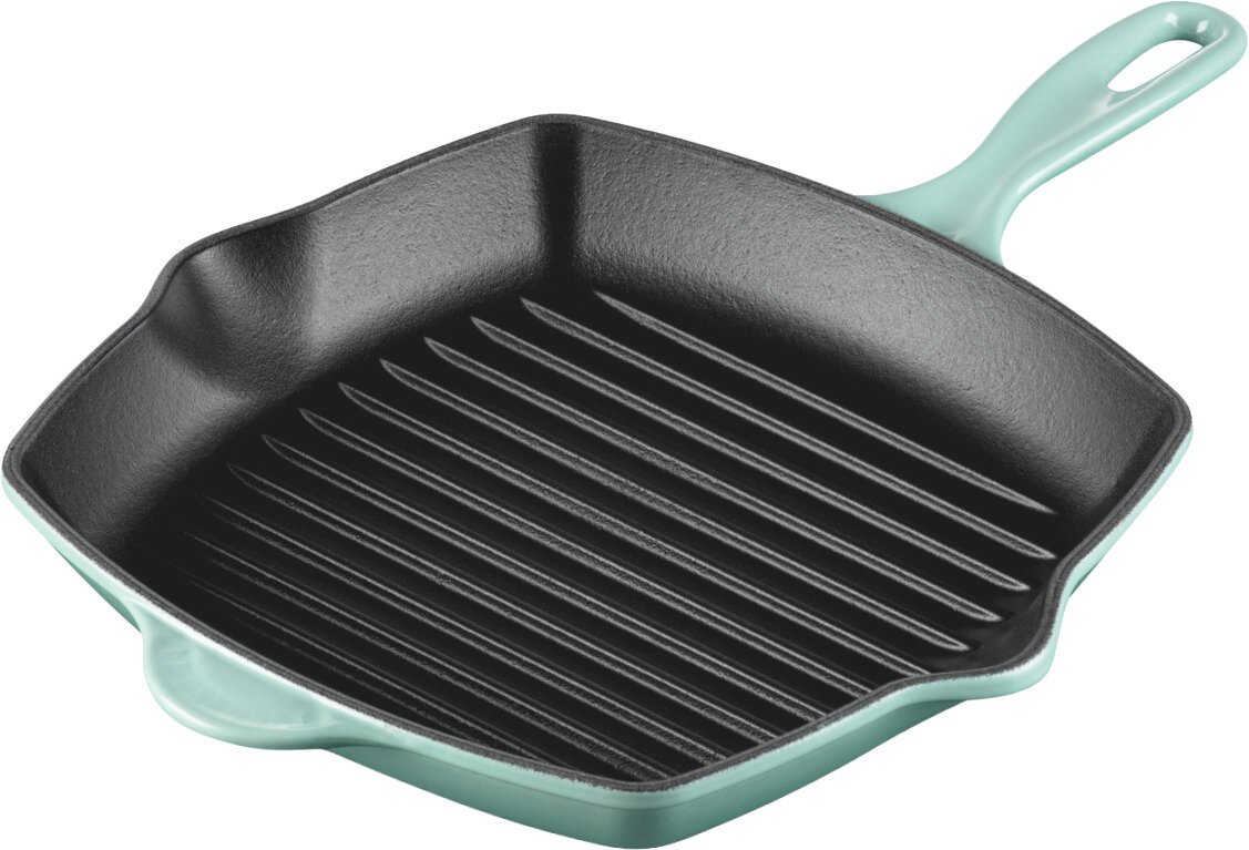 LE CREUSET Grillpfanne 26cm SAGE, grün-grau, Gusseisen