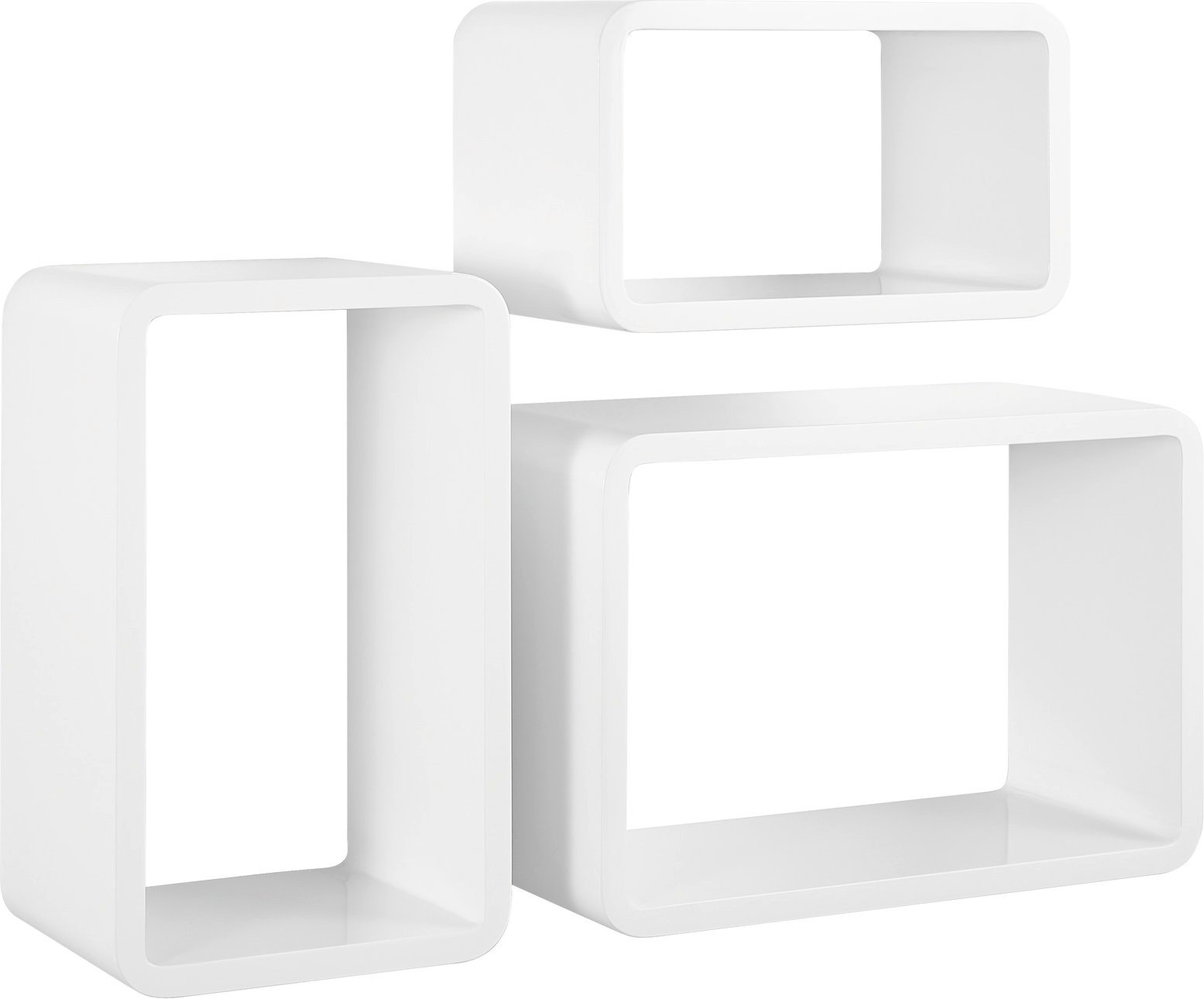 XORA Wandregal-3er-Set CURVE, MDF