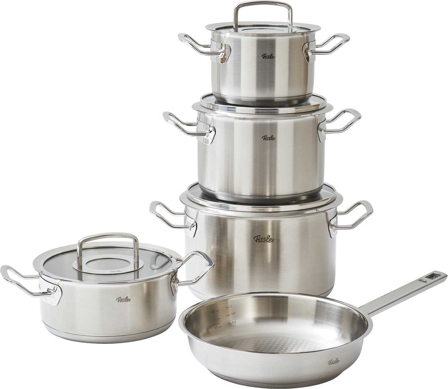 Fissler Topfset 5-tlg. ORIGINAL PROFI COLLECTION, silber, Edelstahl