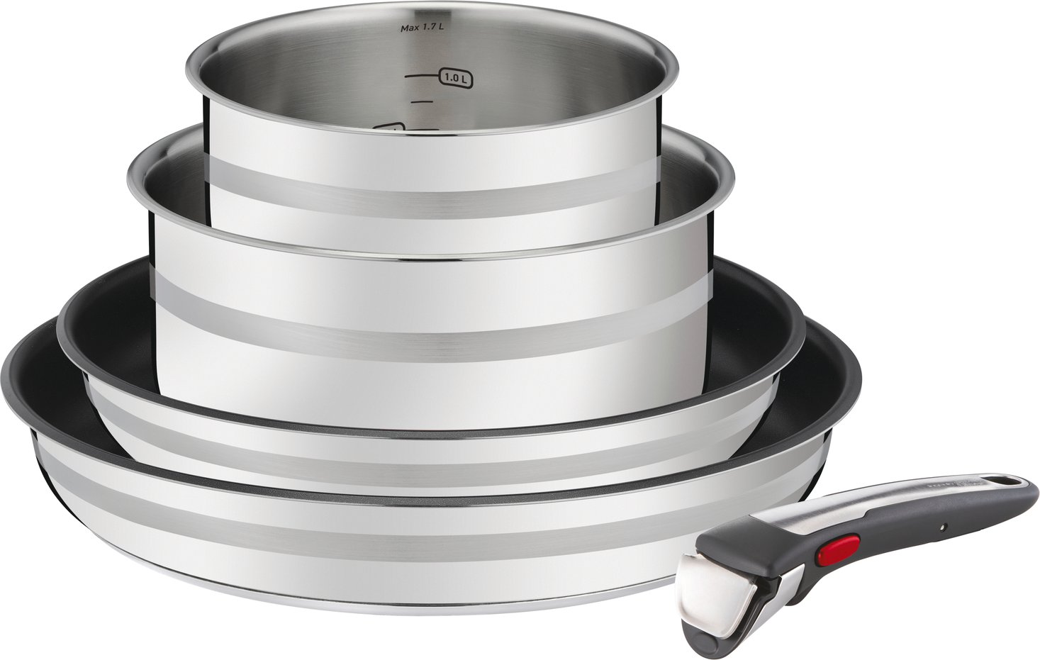 Tefal Topf-Set 5tlg.Ingenio G6 INGENIO, Edelstahl gebürstet