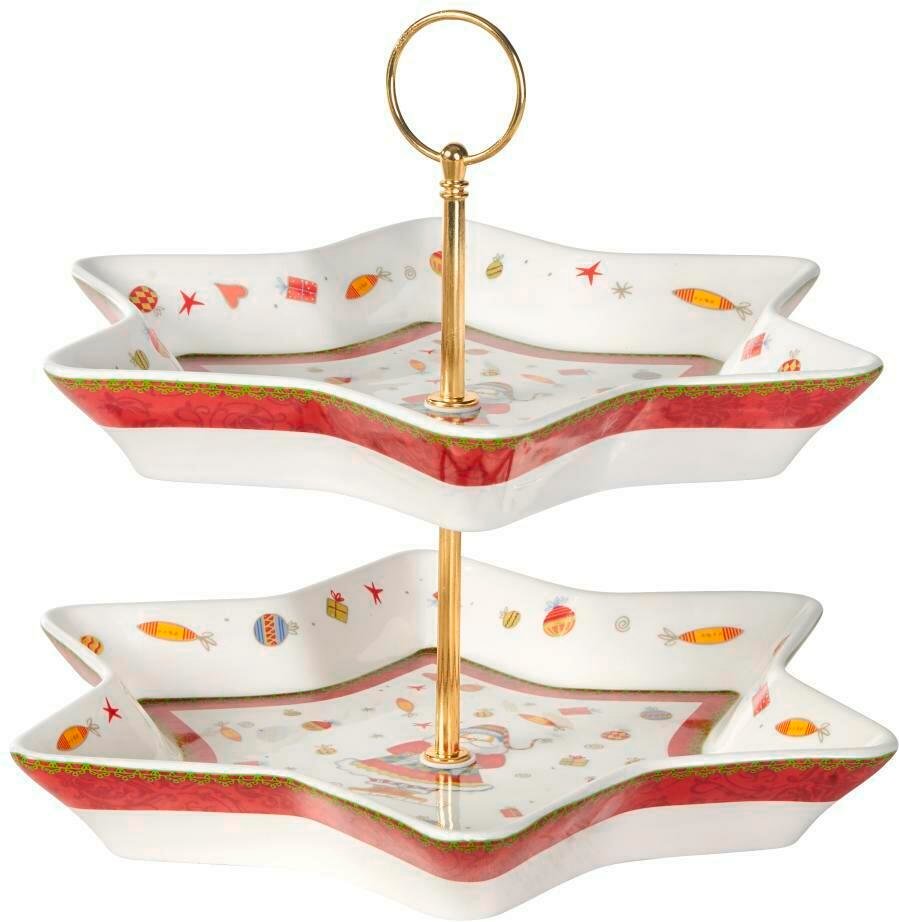 Zurbrüggen Etagere 2-Stöckig X-MAS DEKOR, Keramik