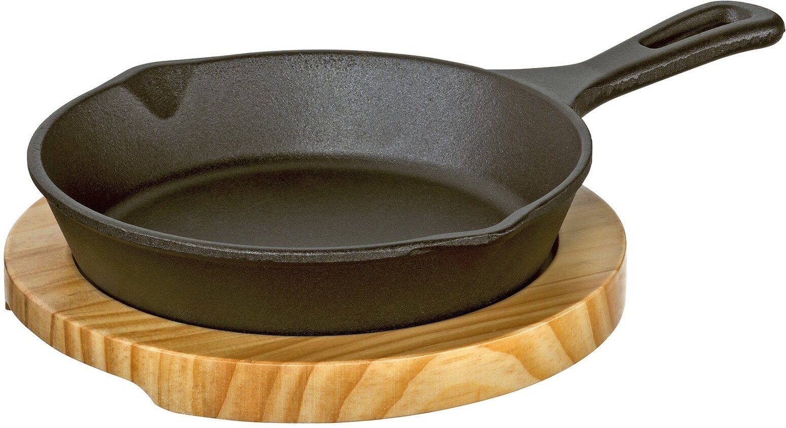 KÜCHENPROFI BBQ Grillpfanne mit Holzbrett, Gusseisen