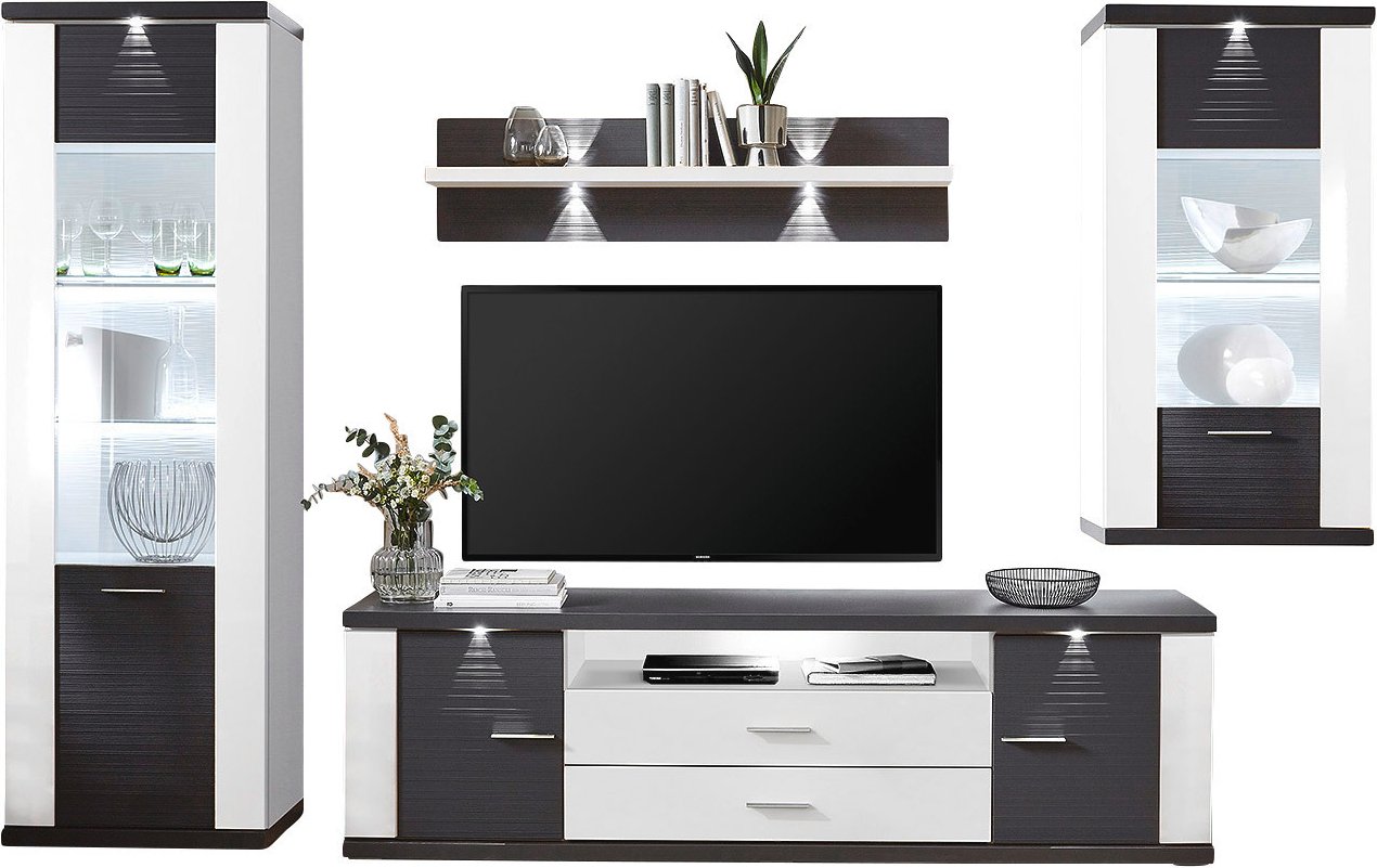 XORA Wandkombination MANHATTAN, Graphit, Holznachbildung