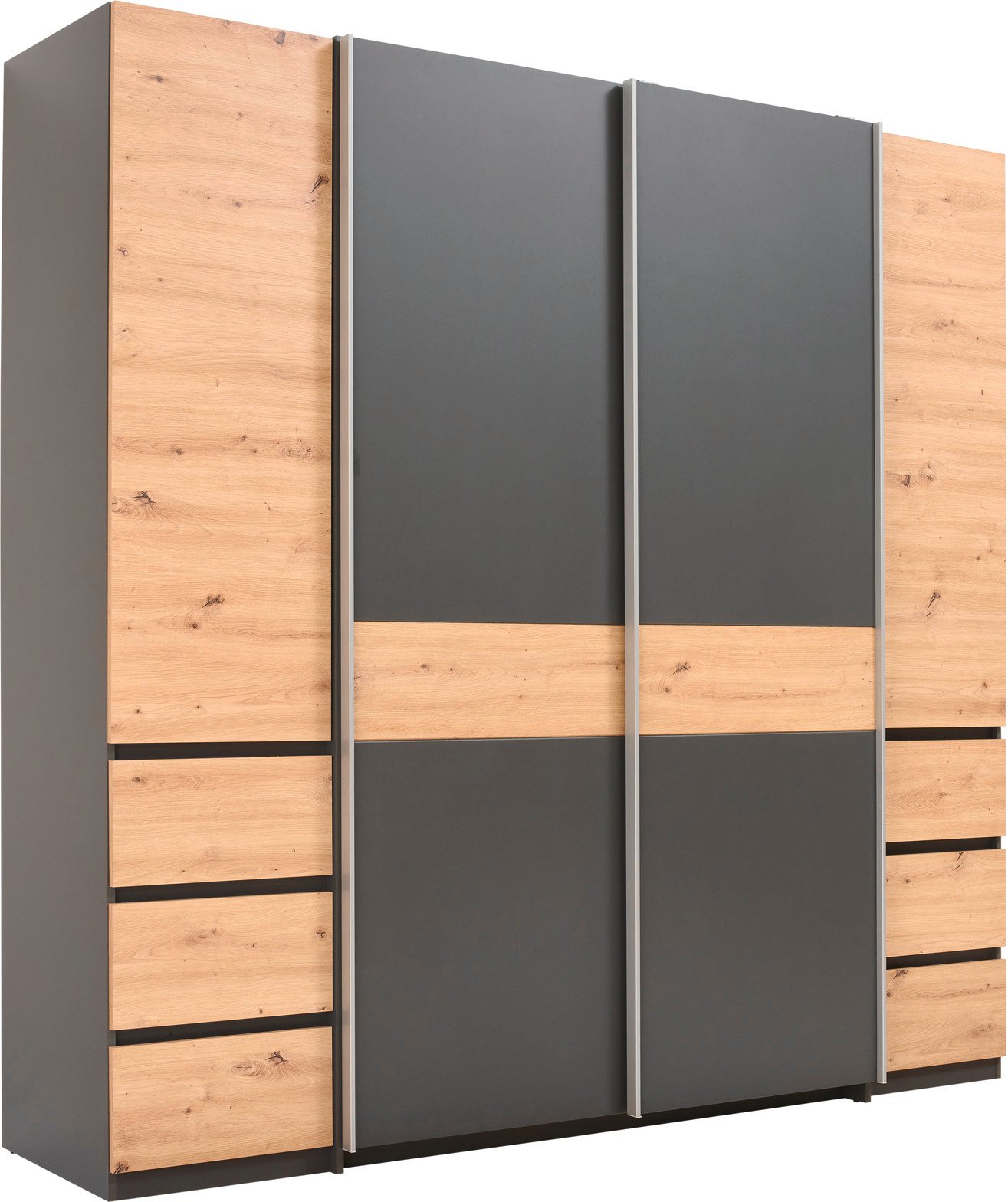 Z2 Dreh-/Schwebetürenschrank 4trg FABIO, Holznachbildung