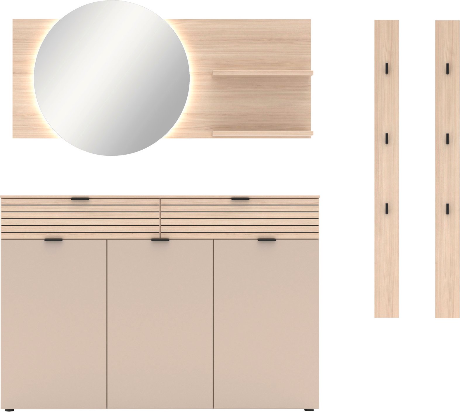 Voleo Garderoben-Set 4-tlg. INA, Holznachbildung