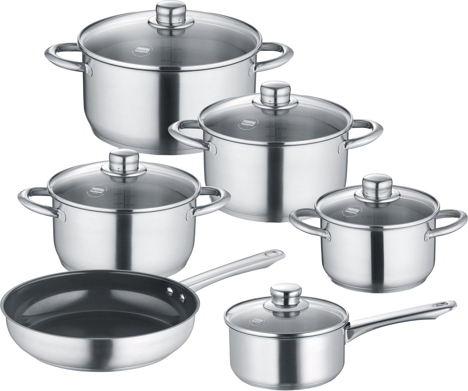 Berndes Topfset 6-tlg. LUMINA, Edelstahl