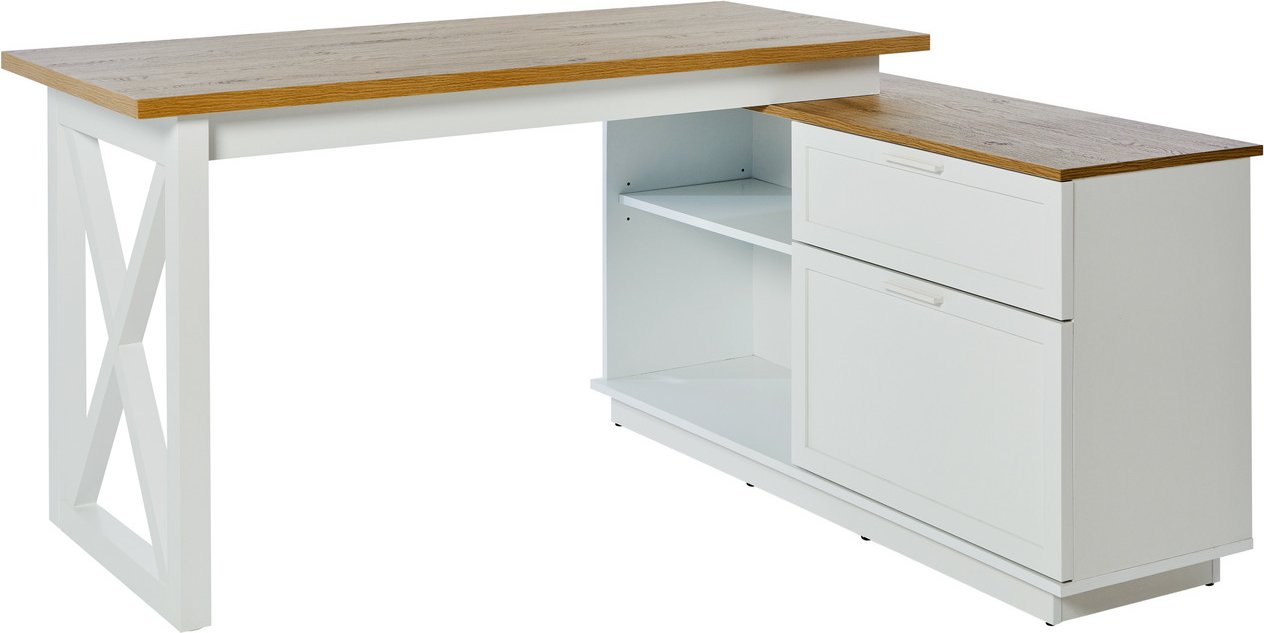 Jahnke Eck-Schreibtisch CHALET, Holznachbildung