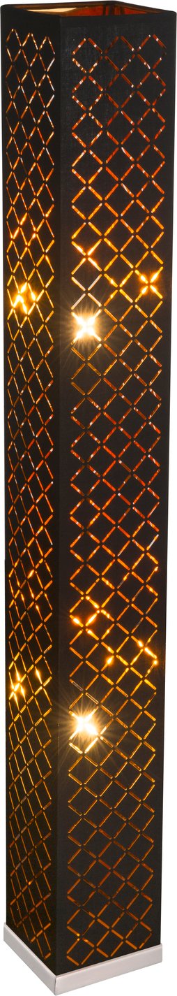 Globo Lighting Stehleuchte Holz, Nickel matt